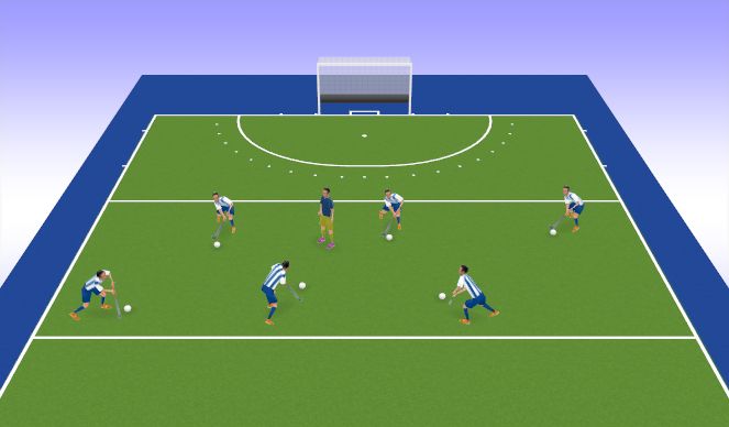 Hockey Session Plan Drill (Colour): Warm Up - Stuck in the Mud