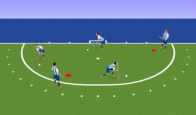 Hockey Session Plan Drill (Colour): Me and My Ball - Progression