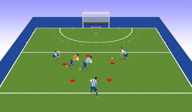 Hockey Session Plan Drill (Colour): Circle Pass