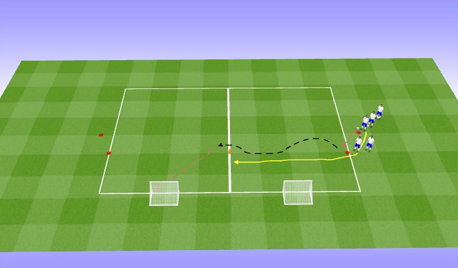 Football/Soccer Session Plan Drill (Colour): 1v1 side on
