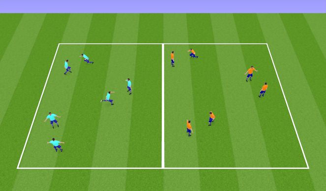 Football/Soccer Session Plan Drill (Colour): 1v1 Tag