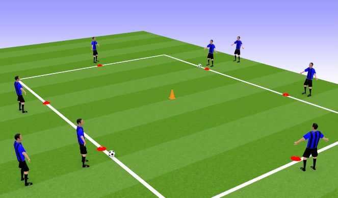 Football/Soccer Session Plan Drill (Colour): Passing