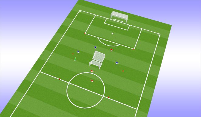 Football/Soccer Session Plan Drill (Colour): SSG 6V6 +1