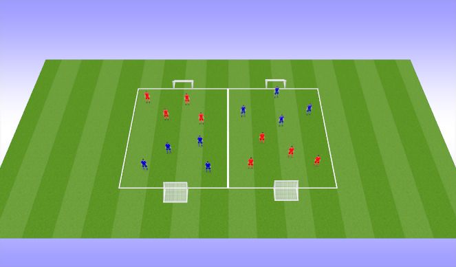 Football/Soccer Session Plan Drill (Colour): 4v4 Tournament (30min)
