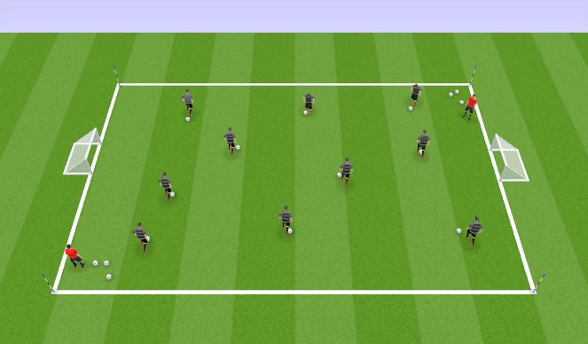 Football/Soccer Session Plan Drill (Colour): Ball Mastery Prog. 1