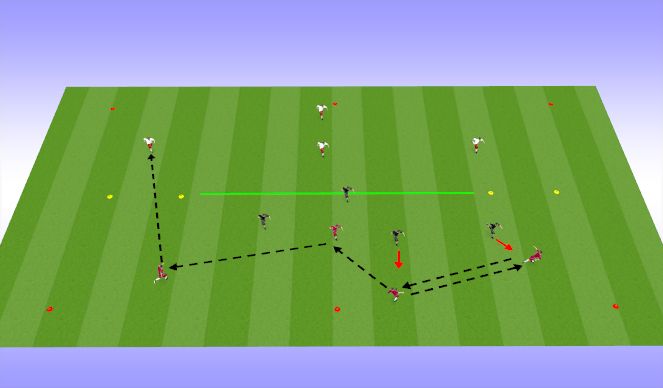 Football/Soccer Session Plan Drill (Colour): switch 4v4v4