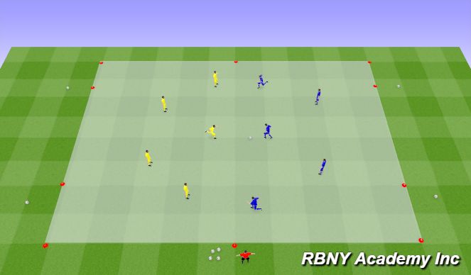 Football/Soccer Session Plan Drill (Colour): Main - 4 Goal Game