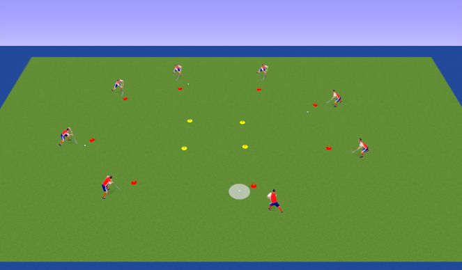 Hockey Session Plan Drill (Colour): Keep ball