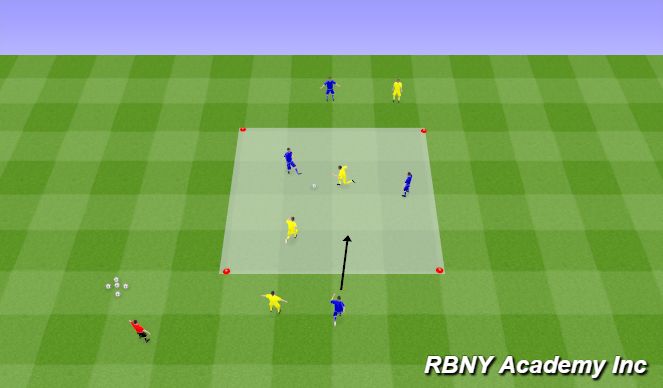 Football/Soccer Session Plan Drill (Colour): Intro - 2v2+2