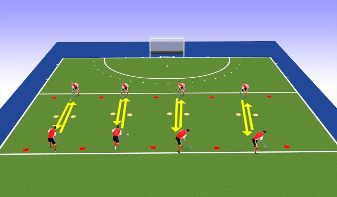 Hockey Session Plan Drill (Colour): Short passing