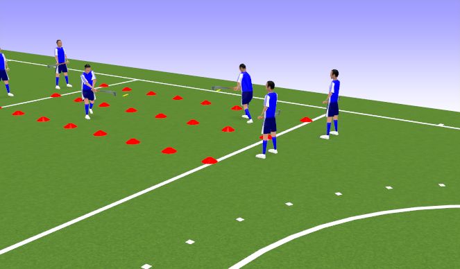 Hockey Session Plan Drill (Colour): Watertraining oefening 2