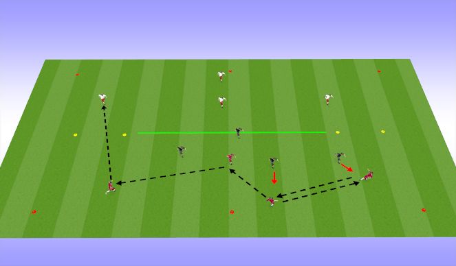 Football/Soccer Session Plan Drill (Colour): switch 4v4v4