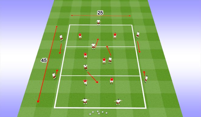 Football/Soccer Session Plan Drill (Colour): 10v6 Barca Functional Rondo