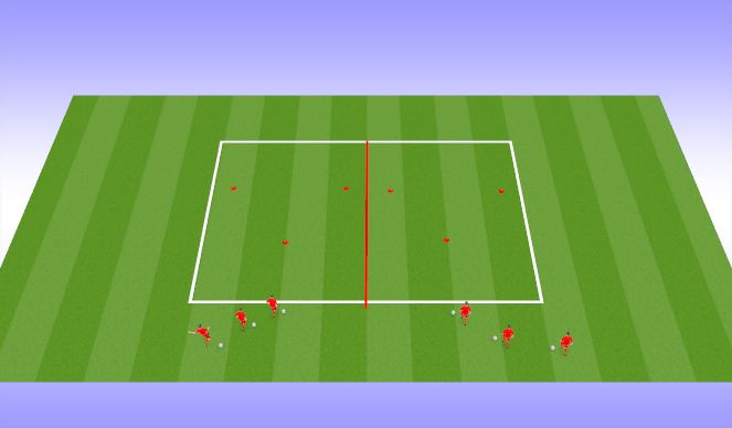 Football/Soccer Session Plan Drill (Colour): Dribbling Option 3