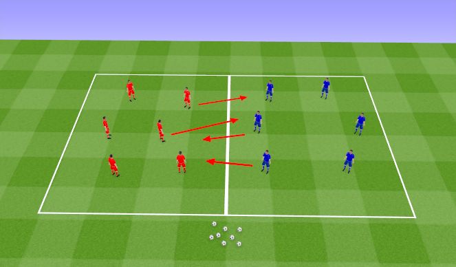 Football/Soccer Session Plan Drill (Colour): 2 Team Passing