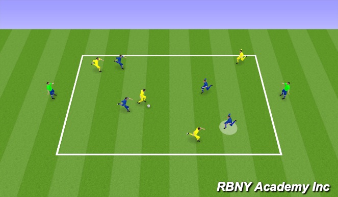 Football/Soccer Session Plan Drill (Colour): 4v4 + 3
