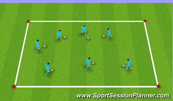 Football/Soccer Session Plan Drill (Colour): Dribbling Warm Up