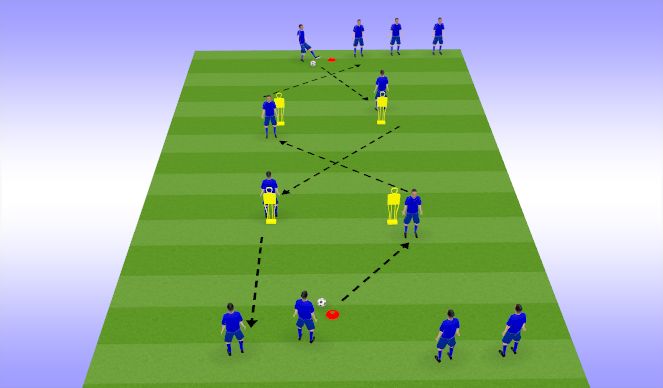 Football/Soccer Session Plan Drill (Colour): Passing