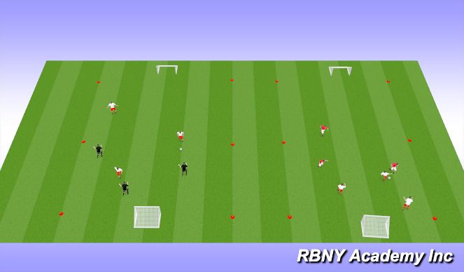 Football/Soccer Session Plan Drill (Colour): 3v3