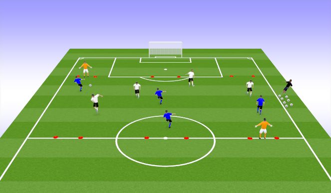 Football/Soccer Session Plan Drill (Colour): Posssesion - Switching Play