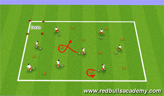 Football/Soccer Session Plan Drill (Colour): Treasure Island