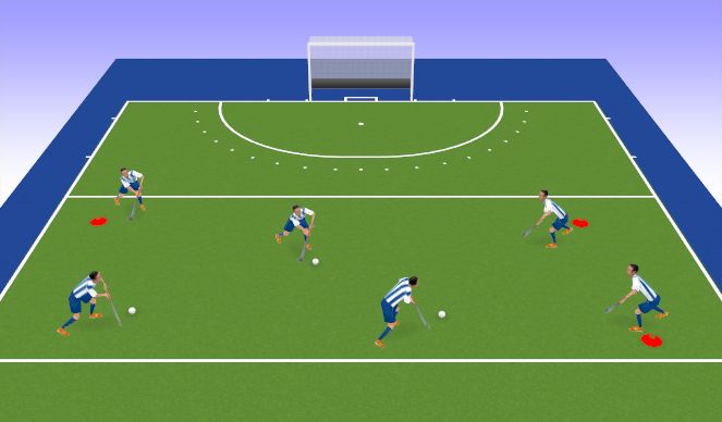 Hockey Session Plan Drill (Colour): Moving the Ball (static player)