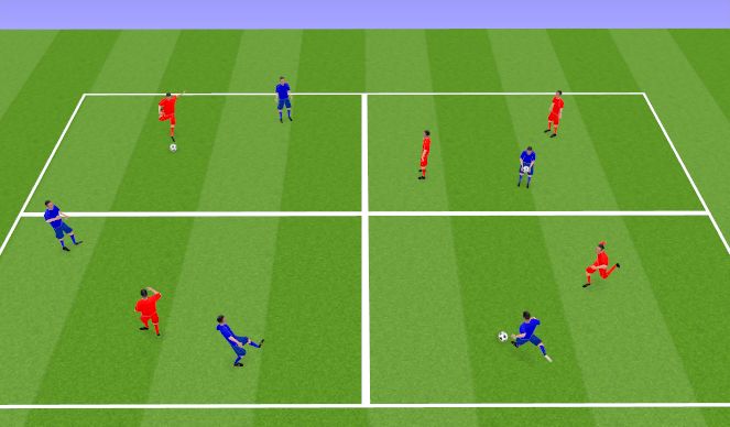Football/Soccer Session Plan Drill (Colour): Quadrants