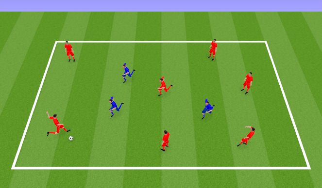 Football/Soccer Session Plan Drill (Colour): Rondo 3v7
