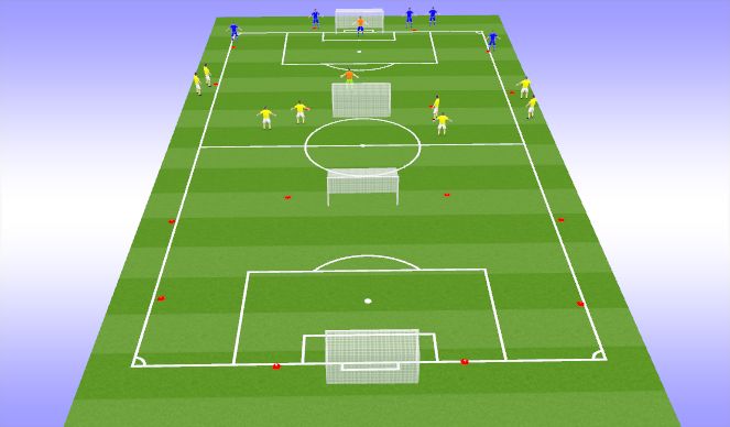 Football/Soccer Session Plan Drill (Colour): 4v4 Continuous