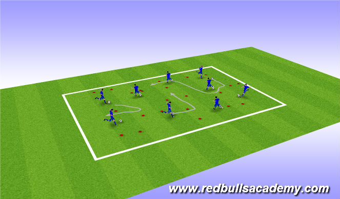 Football/Soccer Session Plan Drill (Colour): WARM UP : GATES GAME