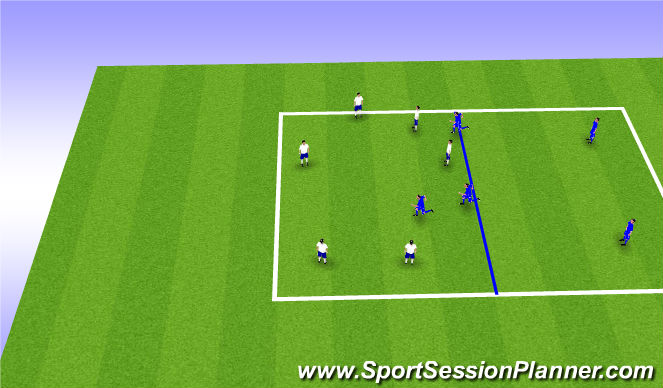 Football/Soccer Session Plan Drill (Colour): 6v3 with transition