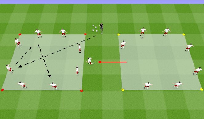 Football/Soccer Session Plan Drill (Colour): Mercury 2 Box Rondo