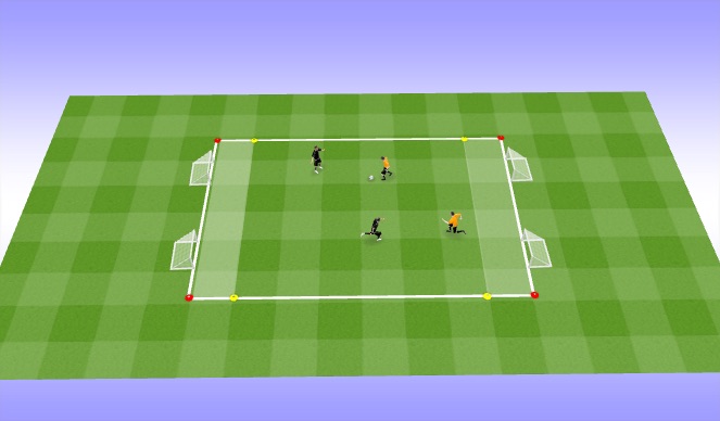 Football/Soccer Session Plan Drill (Colour): Application: 2v2