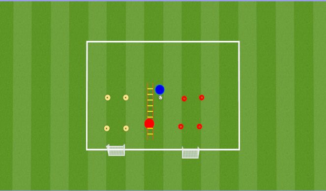 Football/Soccer Session Plan Drill (Colour): Footwork, passing & shooting. 