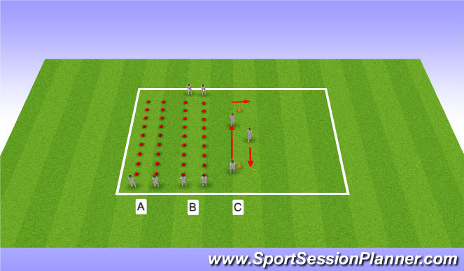 Football/Soccer Session Plan Drill (Colour): Warm UP