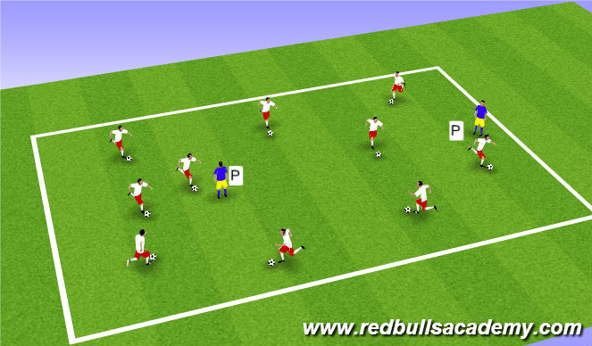 Football/Soccer Session Plan Drill (Colour): Warm Up II