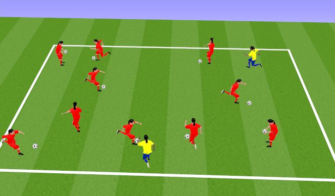 Football/Soccer Session Plan Drill (Colour): Freeze Tag