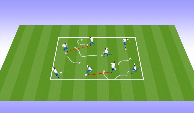 Football/Soccer Session Plan Drill (Colour): Dribble Warm up