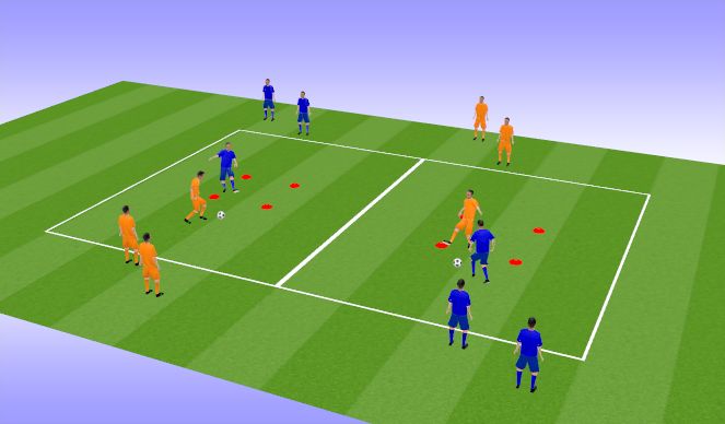 Football/Soccer Session Plan Drill (Colour): Dribbling in Tight Space