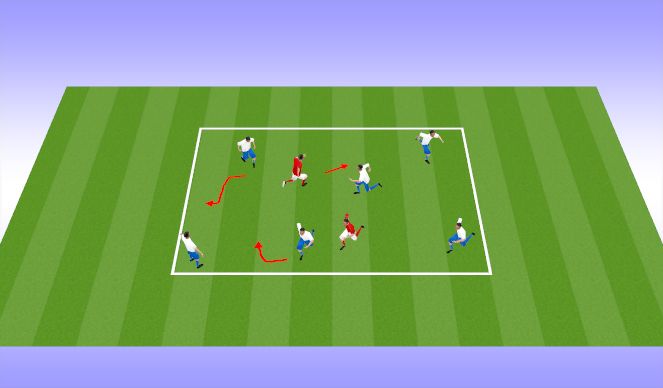 Football/Soccer Session Plan Drill (Colour): Warm up: Stuck in the Mud