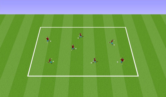 Football/Soccer Session Plan Drill (Colour): Dribbling Square
