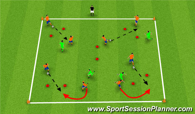 Football/Soccer Session Plan Drill (Colour): Extended Small Sided Activity (Passing)
