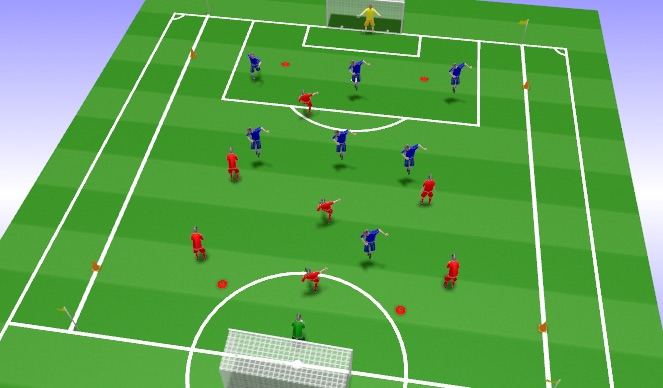 Football/Soccer Session Plan Drill (Colour): 11v11 Game