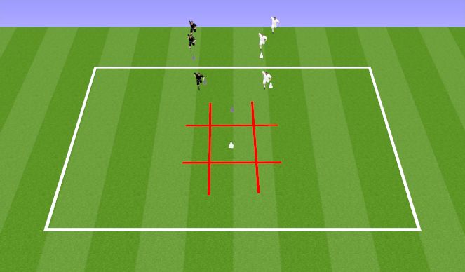 Football/Soccer Session Plan Drill (Colour): Tic Tac Toe