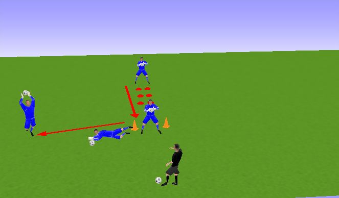 Football/Soccer Session Plan Drill (Colour): COORDINACIÓN + BLOCAJE RASO Y ALTO