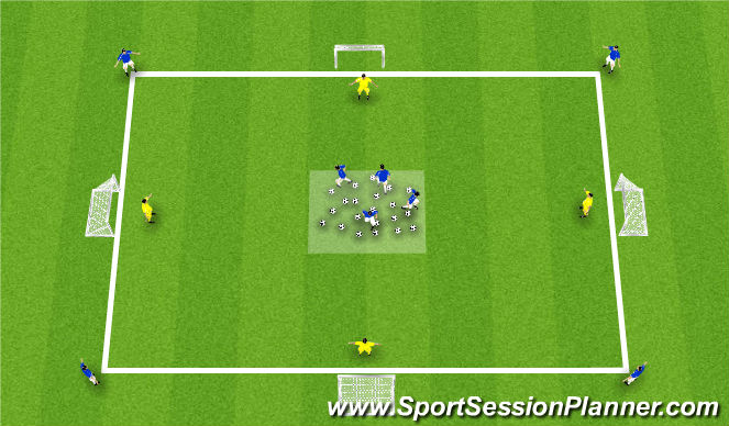 Football/Soccer Session Plan Drill (Colour): 1v1 Continous