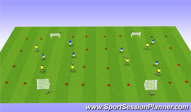 Football/Soccer Session Plan Drill (Colour): Small-Sided Games Tournament 3v3