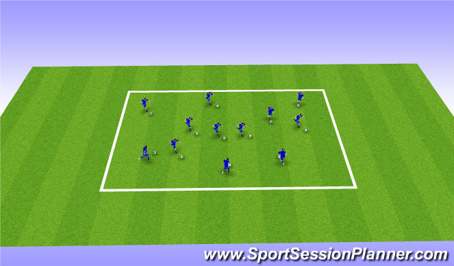 Football/Soccer Session Plan Drill (Colour): Warm UP