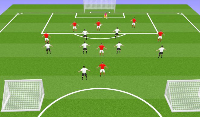 Football/Soccer Session Plan Drill (Colour): Playing out 