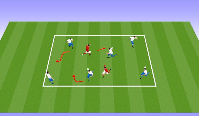 Football/Soccer Session Plan Drill (Colour): Warm up: Freeze Tag